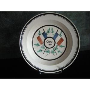 Fine Earthenware Plate "chartre 1830" Forges Les Eaux