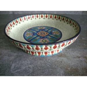 20th Century Art Deco Enamelled Bowl On Foot, Longwy