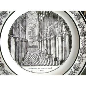 3 Monument Plates 1830 Int. Notre Dame De Paris