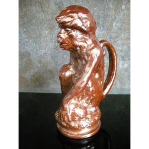 19th Century Salted Stoneware Pitcher, Greber Frères Workshop