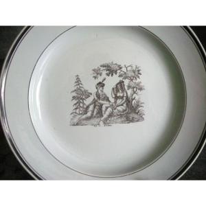 Early 19th Century Earthenware Plate, Toul Bellevue Factory