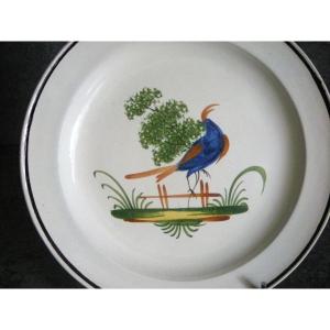 Earthenware Plate With "rooster On Barrier" Decoration