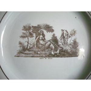 Early 19th Century Earthenware Plate From Toul Bellevue