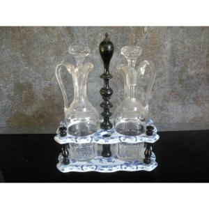 Oil Cruet Service Japon De Creil Montereau 1884.