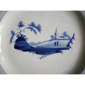 Fine Earthenware Plate, Circa 1800, Hand-painted, From Toul Bellevue