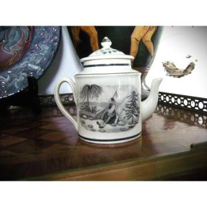 Grisaille Decorated Teapot, 1824, Choisy Le Roi Factory