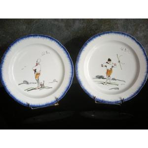 2 Earthenware Plates By Félix Bracquemont