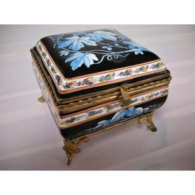 Jewelery Box In Faience 1841 From Montereau