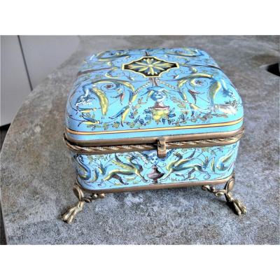 Faience Jewelry Box 1867 By Creil And Montereau