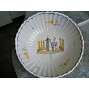 XIXth Beauvaisis Faience Salad Bowl Italian Sign.