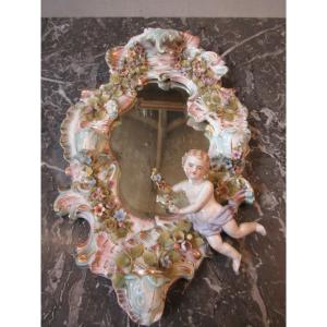 Small German Porcelain Mirror