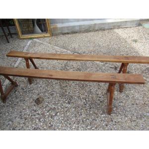 Pair Of 19th Century Cherrywood Benches