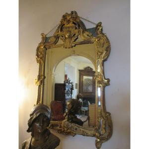 Large 18° Gilded Wood Mirror