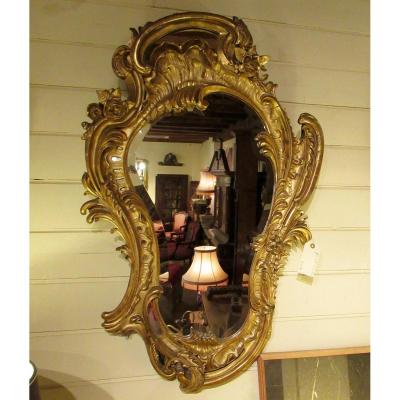 Golden Wood Mirror