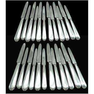 Christofle - Complete Sterling Silver Knife Set And Serving Pieces