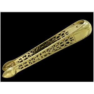 Clérin - Openwork Solid Silver And Vermeil Sugar Tongs Paris 1819-1838 