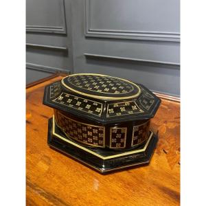 Coffret à Musique En Marqueterie Boulle ( à La Reine ) Coffret à Bijoux 