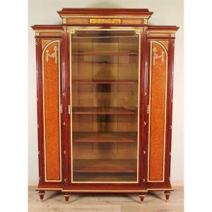 Display Case With Cube Marquetry From The End Of The 19th Century 