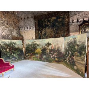Jean Capeinick (1838-1890) Suite Of 4 Monumental Oils On Canvas 