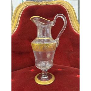 Saint Louis Crystal Water Pitcher, Thistle Pattern
