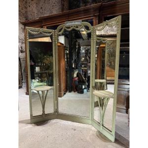 Louis XVI Style Triptych Mirror From The Napoleon III Period 