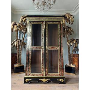 Louis XIV Style Boulle Marquetry Display Cabinet, 19th Century 