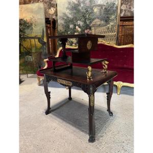 Japanese-style Tea Table Signed By Gabriel Viardot, 19th Century 