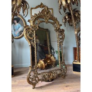 Louis XV Style Mirror In Giltwood From The Napoleon III Period