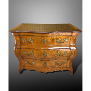 Louis XV Style Tomb Commode In Natural Wood - Cherry - 19th Century