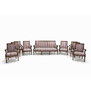 Important Empire Period Salon - Lion Heads And Claw Feet - Dlg De Jacob