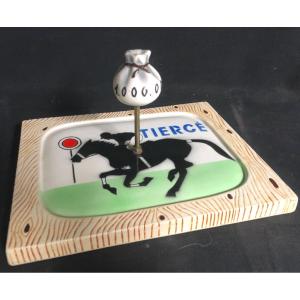 Charcuterie Cheese Board 1960 Tiercé Porte Chance Race Horses Retro Cheeses