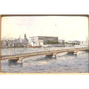 Anna Palm De Rosa Sweden 1859-1924 Stockholm Watercolor Signed 1/3