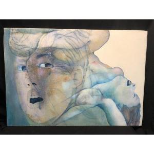 Guy Patrier XX Large Oil 81x116cm Ecstatic Faces Studio Background 2