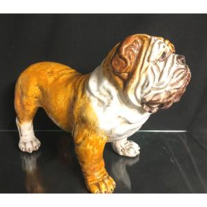 Important Glazed Ceramic Mastiff Dog Bulldog Bulldog