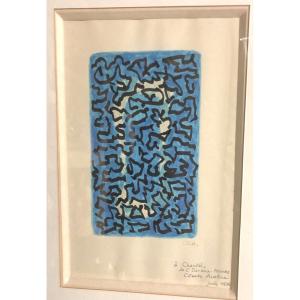 Claude Aveline 1901-1992 Rare Watercolor 1976