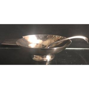 Sauceboat Swan Complete Gallia Design Fjerdingstad Christofle In Very Good Condition