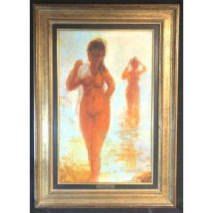 Charles Guillaud 1925-2014 Oil 1964 Young Bather The Perfect Oval