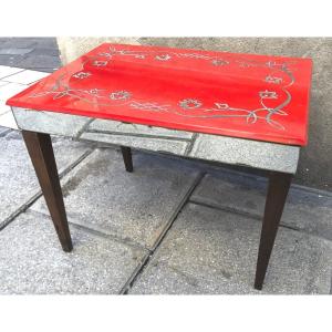 Rare Marmorite Coffee Table Engraved By Degivry In Nice
