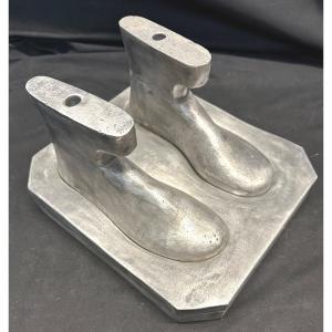 Curious Pair Of Removable Shoe Lasts In Solid Aluminum Foot Shoe Curiosity