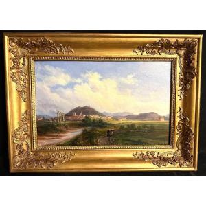Adèle Clerget Melling 1799-1876 Oil Riez And The Sainte Maxime Chapel