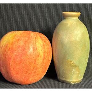 Rare Miniature Vase Joseph Mougin 8.8 Cm In Sandstone Nancy Frères Ceramic Jewel