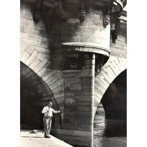 Georges Boyer Lyon 20th Large Photograph Signed Le Pêcheur Photo /49