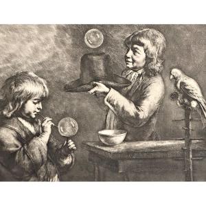 Soap Bubbles 1799 Jean Jacques De Boissieu Lyon 1736-1810 Seine Stamp Colportage