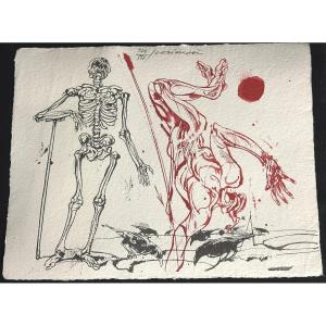 Vladimir Velickovic 1935-2019 Rare Screenprint And Stencil On Handmade Paper