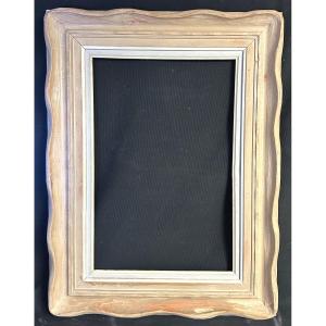 Bouche Frame In Carved Wood 52.5 X 35.5 Cm Signed
