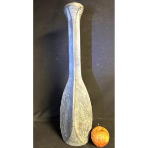 Important Vase 54 Cm Ceramic Signed Cuevara Spain With 4 Sides Decorated With Female Silhouettes XXth