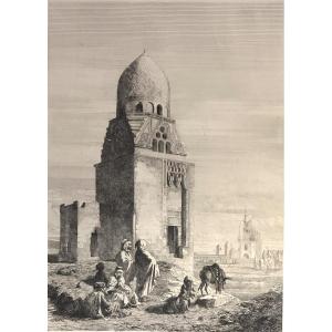 Gabriel Toudouze 1811-1854 Etching Road Cairo Suez Egyptian Tomb Chalcography Louvre /3