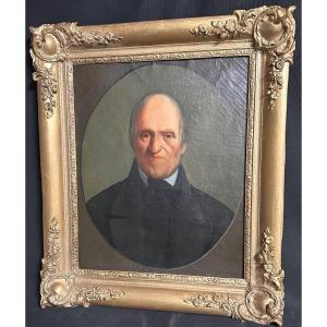 P. Vincent 19th Oil 1851 Unsightly Ugly Man Curiosity Grotesque Portrait