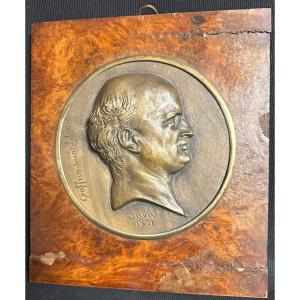David d'Angers 1788-1856 Bronze Medallion 1831 Geoffroy Saint Hilaire Sculpture /3