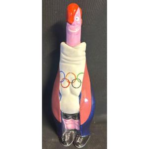 Olympic Games Paris 1924 Boxing Rare Porcelain Bottle Bernardaud Limoges Robj? Boxer Sports